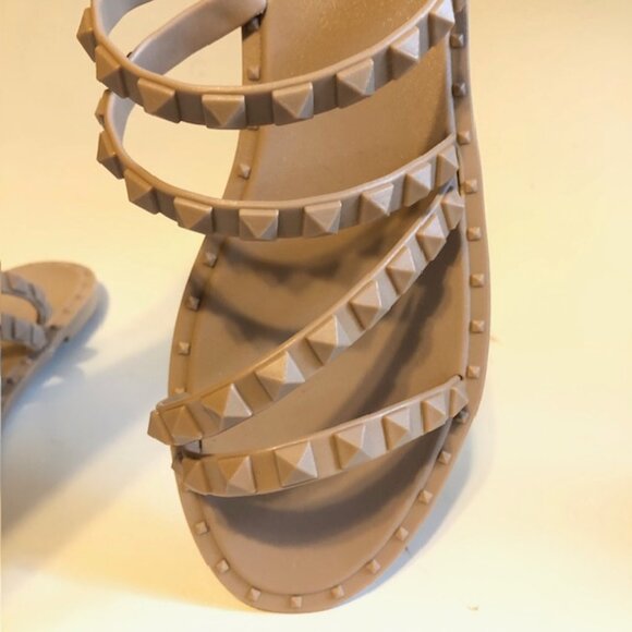 Sz 8 Olivia Miller Studded Jelly Slides Sandals Blush Pink/Nude NWOT - Picture 5 of 10